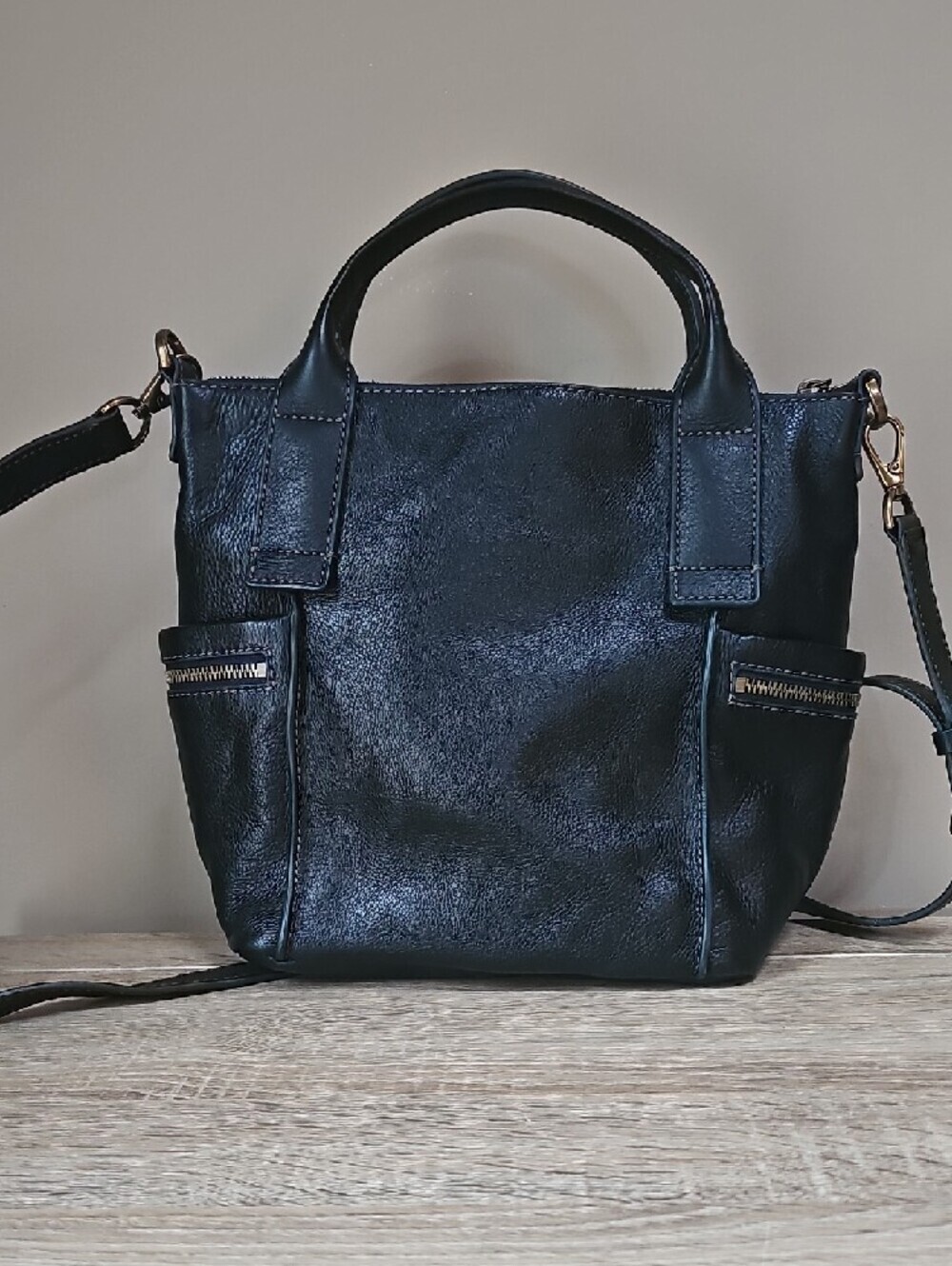 Fossil Emerson Black Leather Satchel with Detachable Strap - Picture 3 of 5
